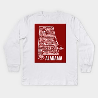 Alabama Map Kids Long Sleeve T-Shirt